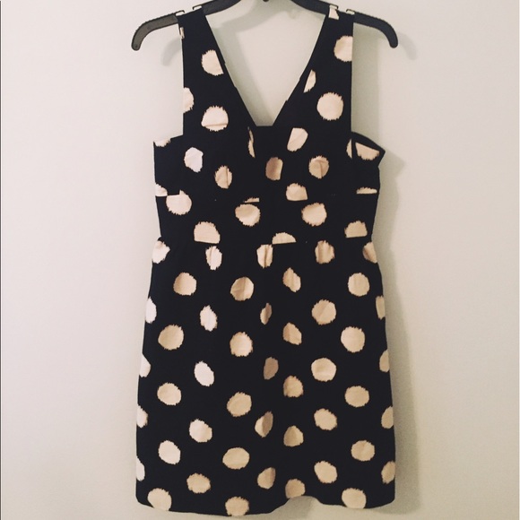 LOFT Blurred Dot V-Neck Dress - Picture 5 of 7